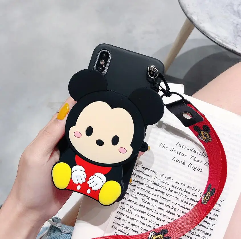 ORYKSZ 3D Мультфильм бумажник силиконовый чехол для телефона для iPhone 11 Pro Max X XR XS Max силиконовый чехол s для iPhone 8 7 6 6S Plus задняя крышка - Цвет: A