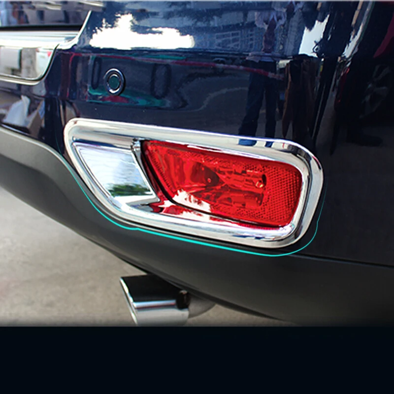 

For Jeep Compass 2011 2012 2013 2014 ABS Plastic Rear Fog Light lamp Cover Trim Sticker Molding Car Styling Accessories 2pcs