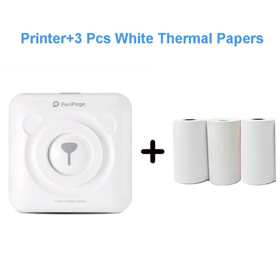 A6 3 Rolls Paper PeriPage Мини Портативный Bluetooth фотопринтер Карманный Термопринтер для мобильного телефона Android iOS Windows - Цвет: A6 3 Rolls Paper