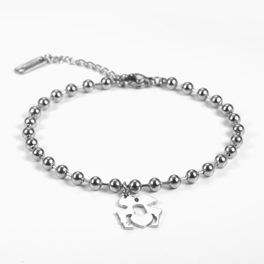 Браслет из нержавеющей стали для мальчиков и девочек с подвеской в виде сердечек