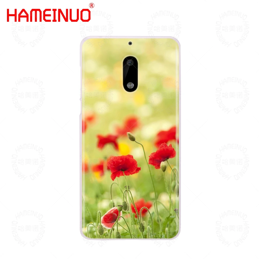 HAMEINUO Красный мак на черном стиле чехол для телефона Nokia 9 8 7 6 5 3 Lumia 640 640XL 2018 |