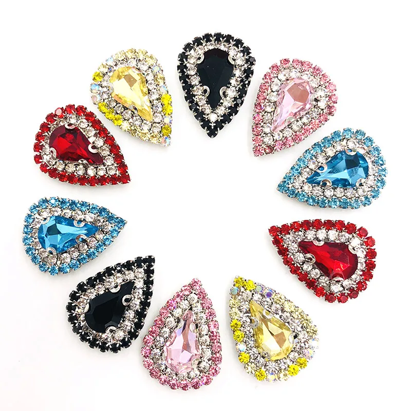 10 дневная Черная Стеклянная двухрядная цепочка со стразами пришивная