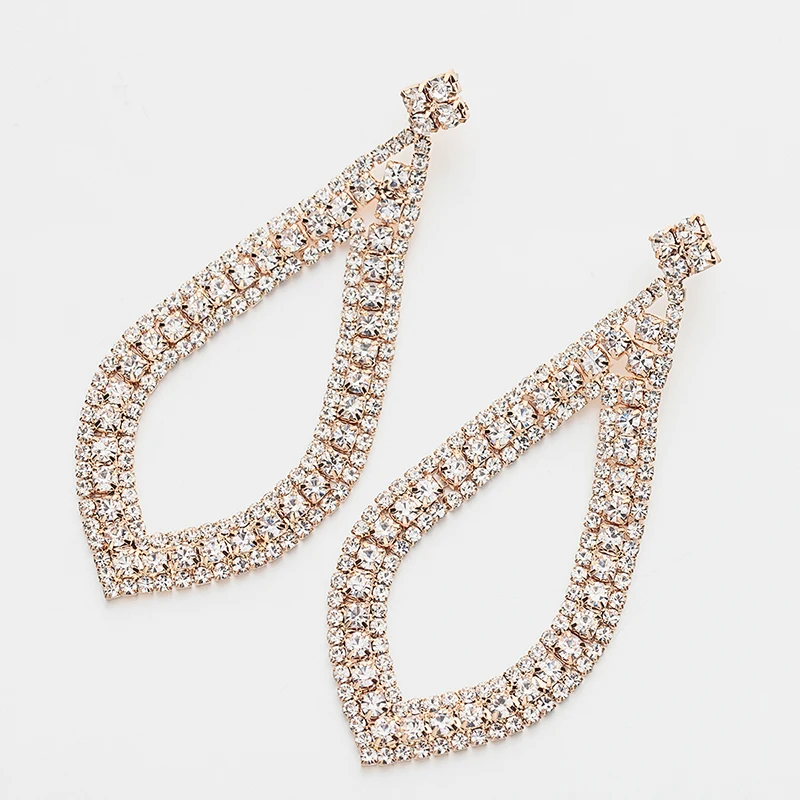 Женские серьги с кристаллами YFJEWE большие для невесты E352|bride earrings|earrings forearrings for women
