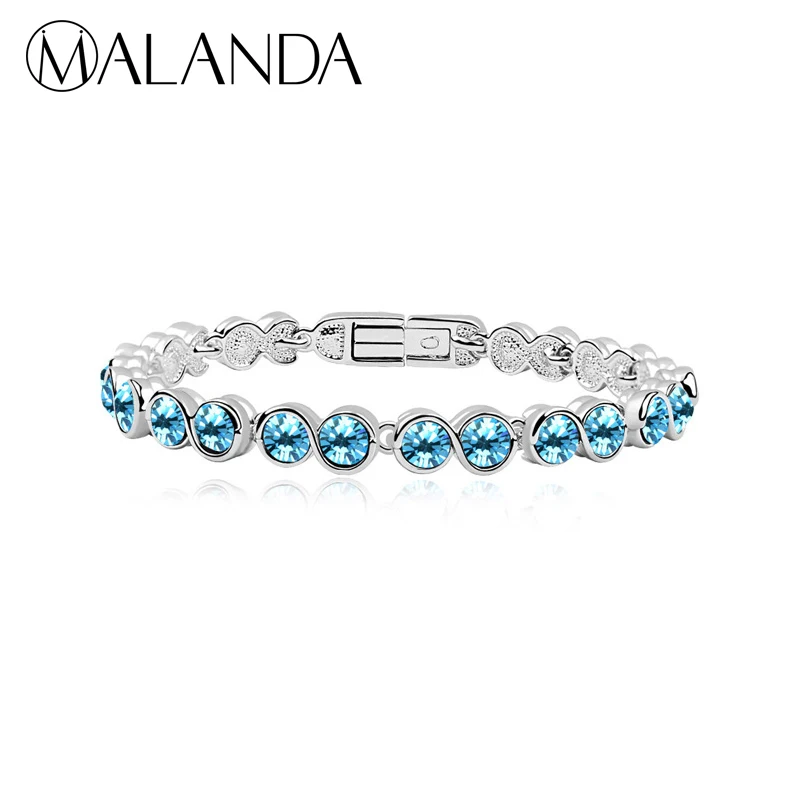 Malanda Новинка 2017 Модные браслеты круглый кристалл от Swarovski Браслеты для Для женщин