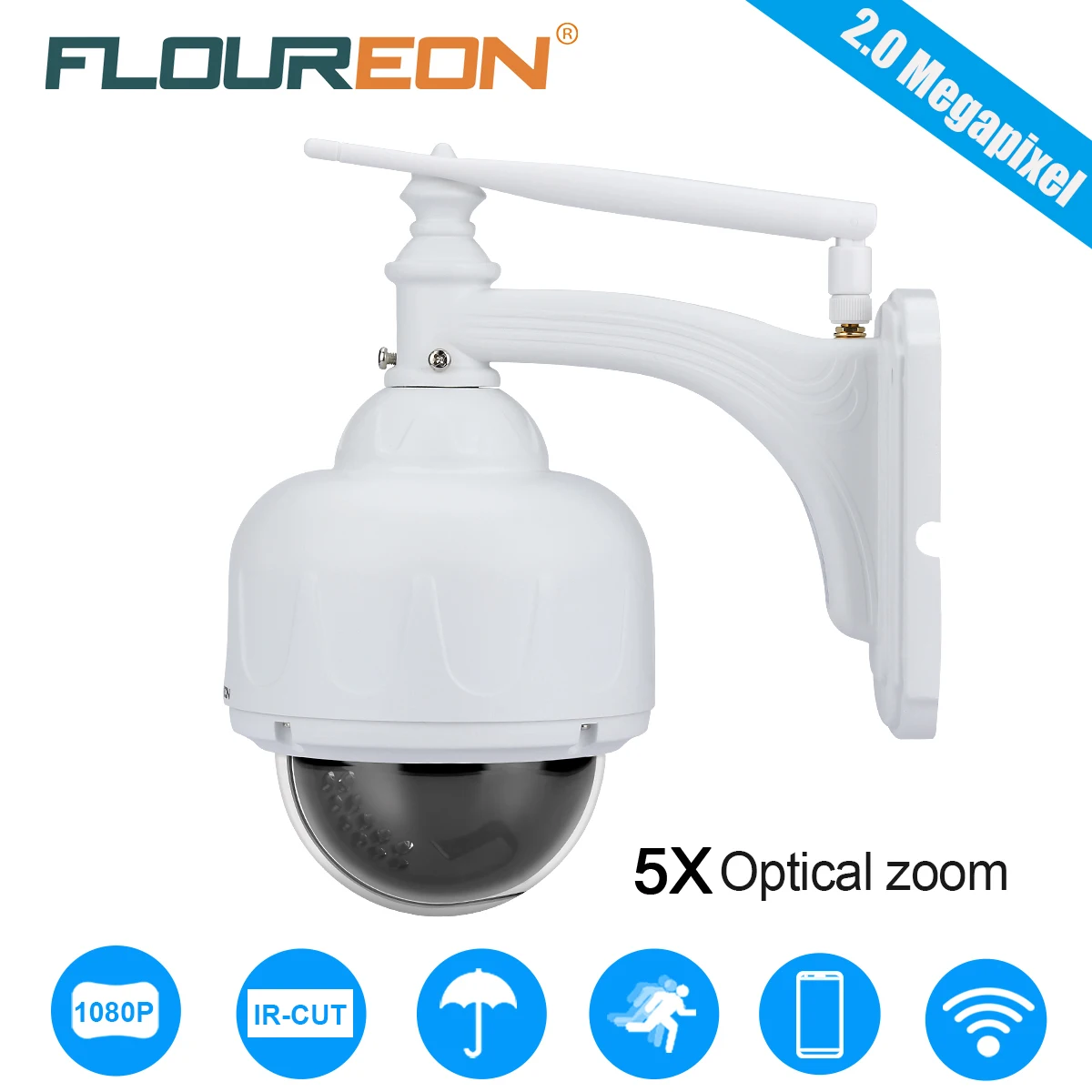 Floureon 1080 P Беспроводной Wi-Fi IP Камера видеонаблюдения Системы Камеры Скрытого видеонаблюдения 5X зум IR-CUT IP66 открытый купол 2.0MP IP Камера