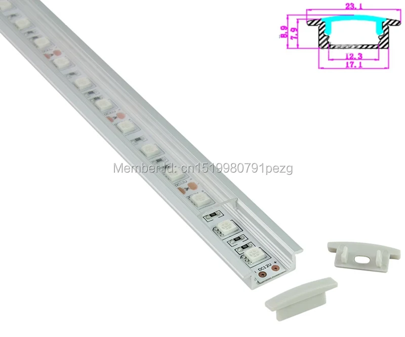 10 Sets/Lot T type Anodized LED aluminum profile and extruded Aluminium led profile LED Channel profil for recessed floor lights