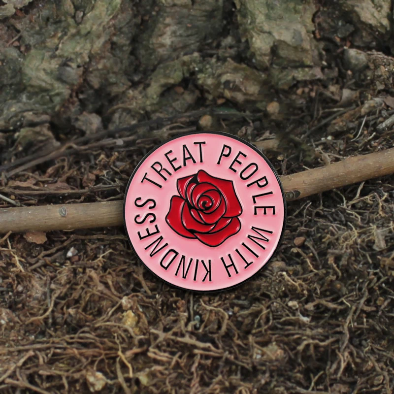 Розовая Круглая брошь в форме цветка с уважением к людям|Броши| |
