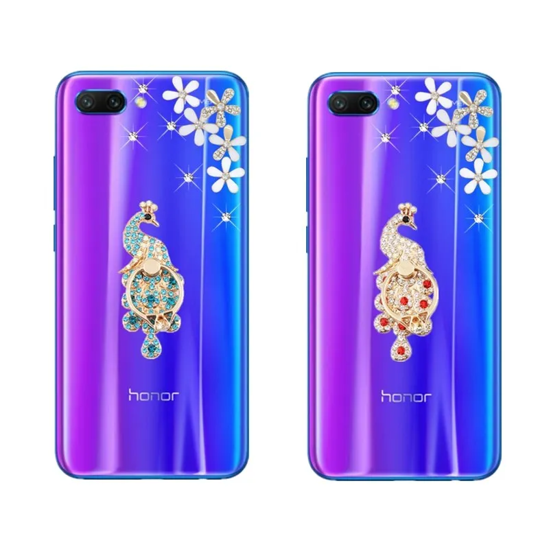 Павлин Алмазный палец кольцо Пряжка Чехол подставка для телефона Huawei Honor 20 pro 20i 10i