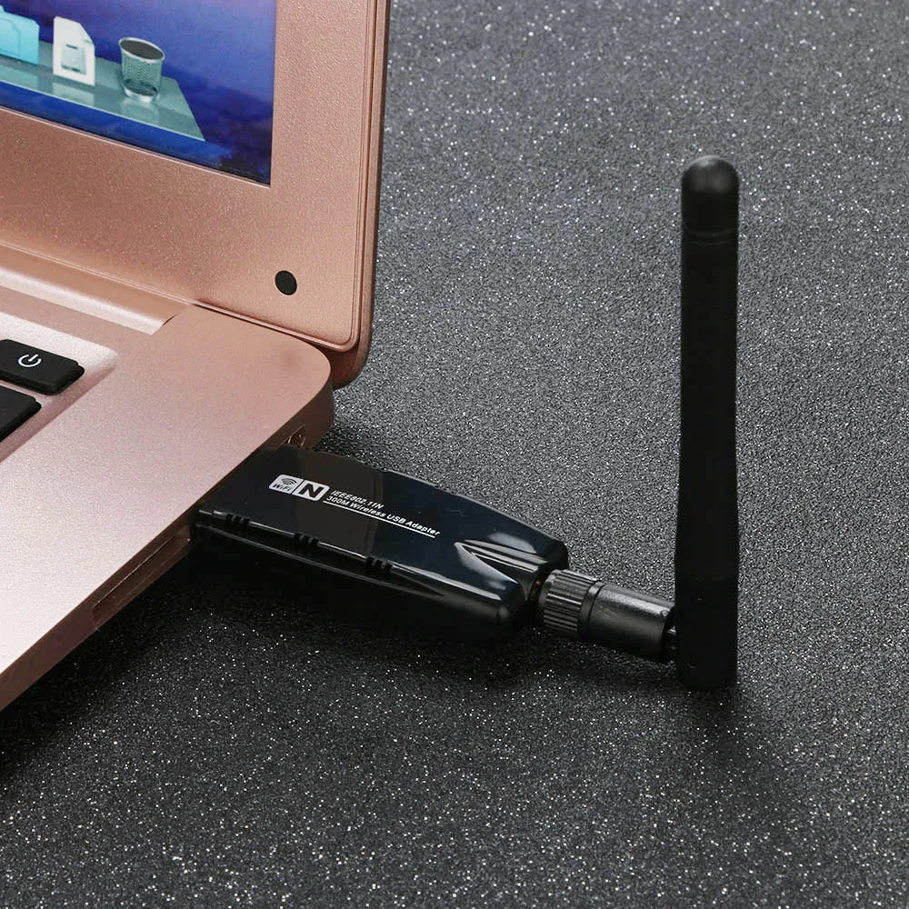 VOBERRY 300 Мбит/с беспроводной USB WiFi адаптер шифрует собака сети LAN карты 802.11b/g/n, с антенной для эффективной передачи