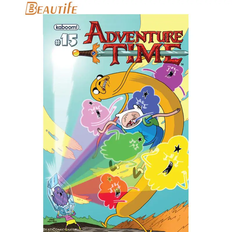 Тканевый плакат из шелковой ткани adventure time украшение для дома настенное