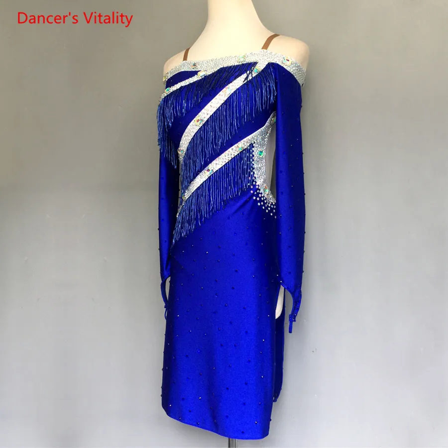 Новинка платье для латинских танцев конкурентов взрослых детей одежда сцены