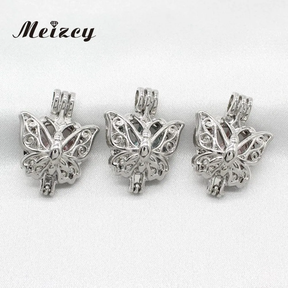 10 шт. серебряные жемчужные бусины бабочки клетки лавовые подвесной диффузор