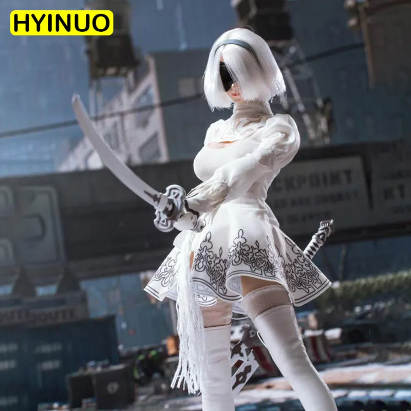 1/6 Scale Sexy Girl Robot 2B Sister сексуальные белые чулки Neil костюм фигура модель 12 ' полный