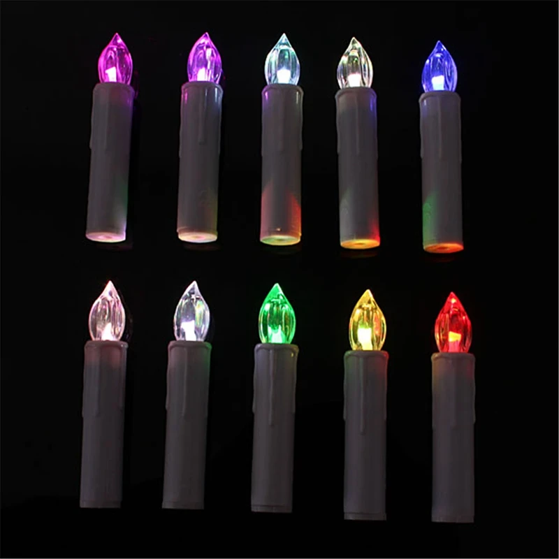 10 шт. светодиодный светильник на батарейках с беспроводным пультом дистанционного управления 12 цветов для Хэллоуина, рождественской вечеринки, свадьбы, праздника