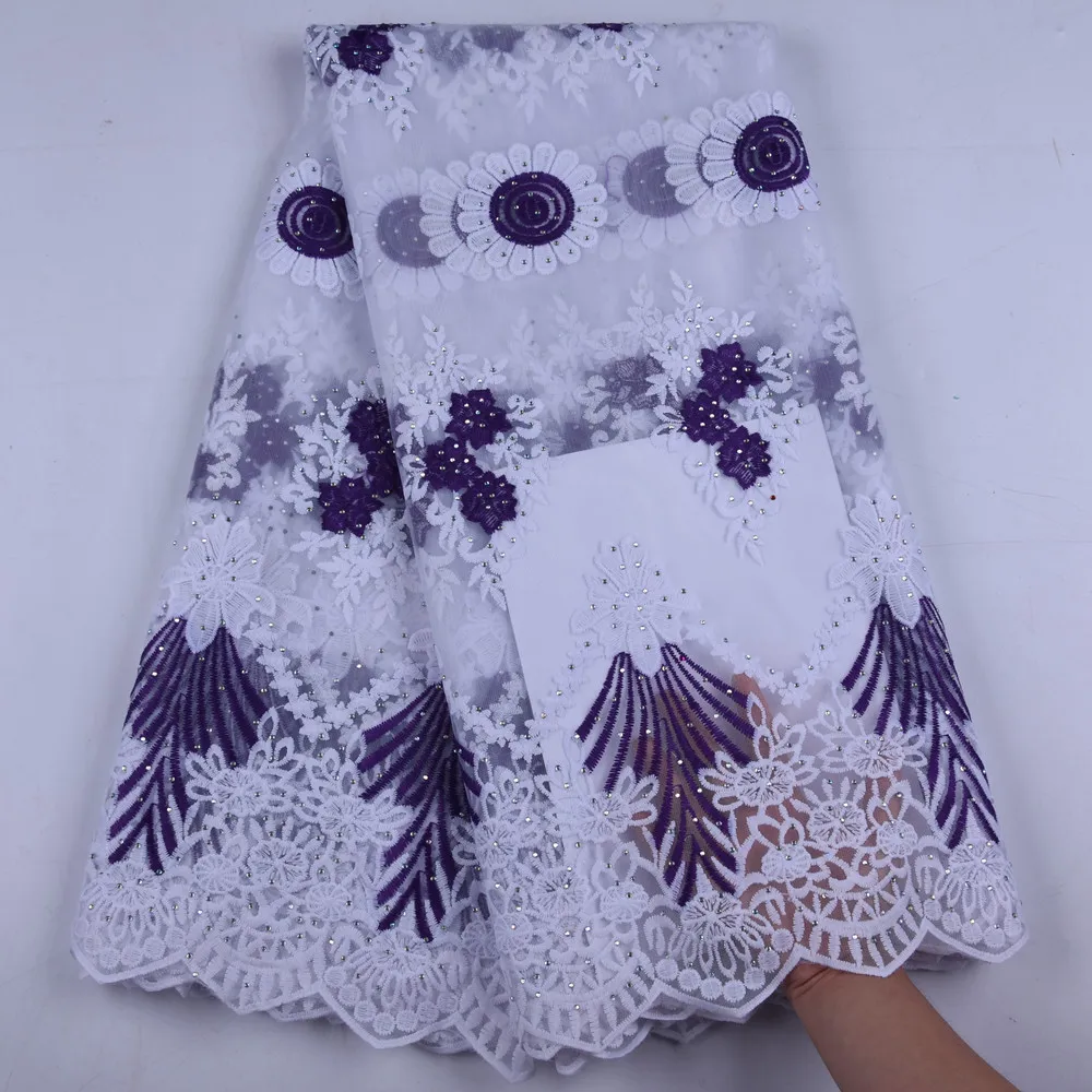 

5 Yards Nigerian Latest Lace Fabrics 2019 High Quality African Milk Silk Lace Fabric Wedding African French Net Lace Fabric 1653