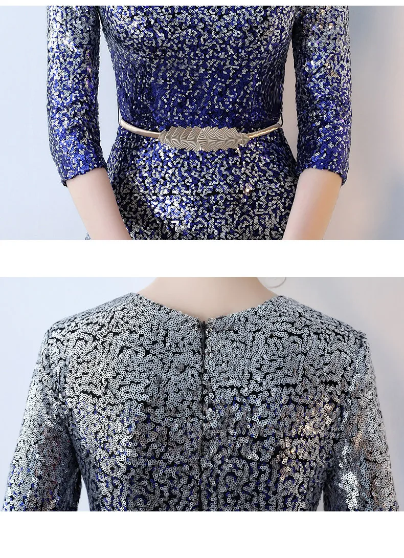 Robe De Soiree Русалка Вечерние платья с рукавами блестками длинное торжественное