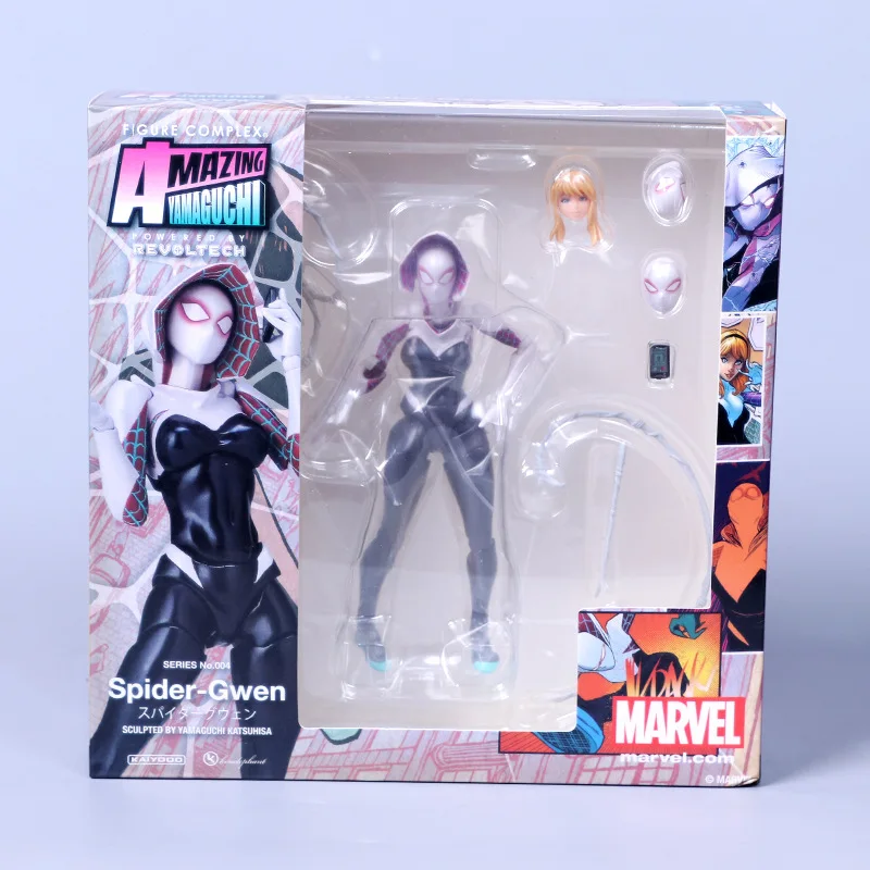 Тинейджеров Revoltech серии NO.004 костюм паук Гвен Стэйси ПВХ движущаяся фигурка