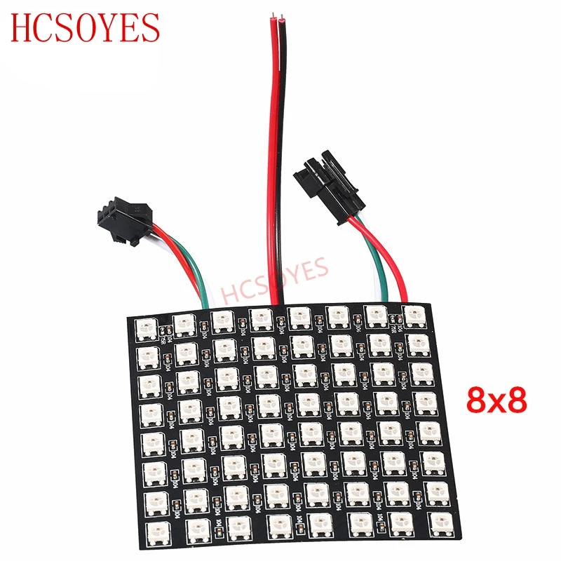 DC5V WS2812B 8*8/16*16/8*32 IC Панель Экран Пиксели цифровой гибкие запрограммирован