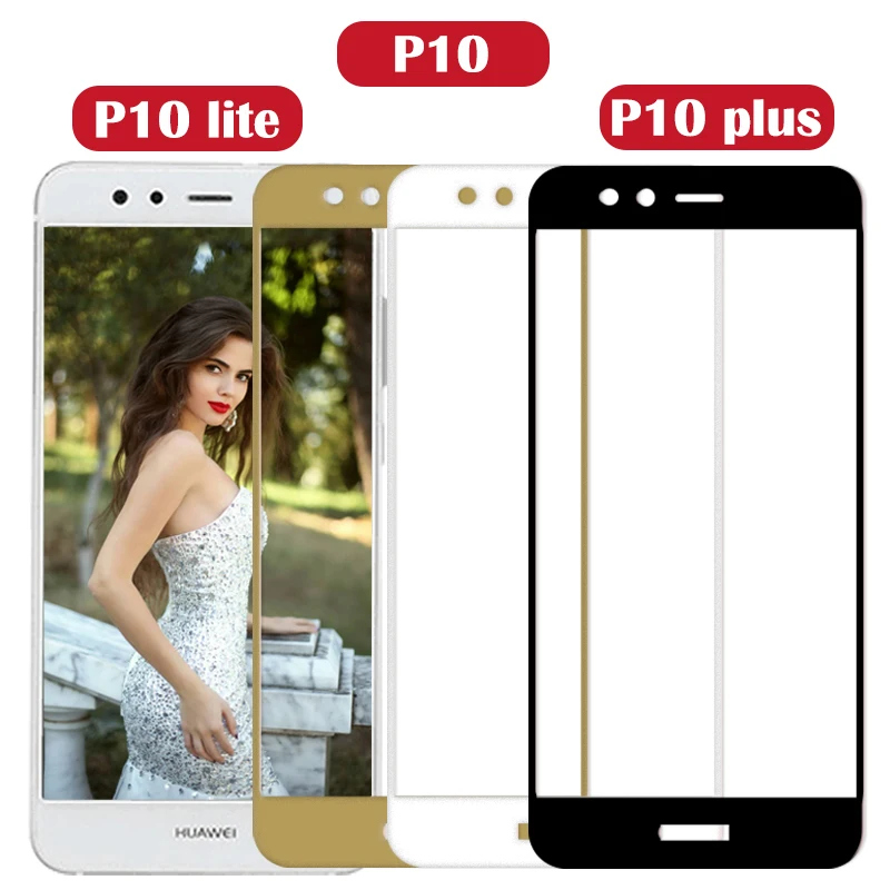 Защитная пленка из закаленного стекла для Huawei p10 Lite Полное покрытие p10 plus стекло экрана протектор Закаленное Защитное стекло для p 10 с уровнем твердости 9 H пленка 2.5D защиты