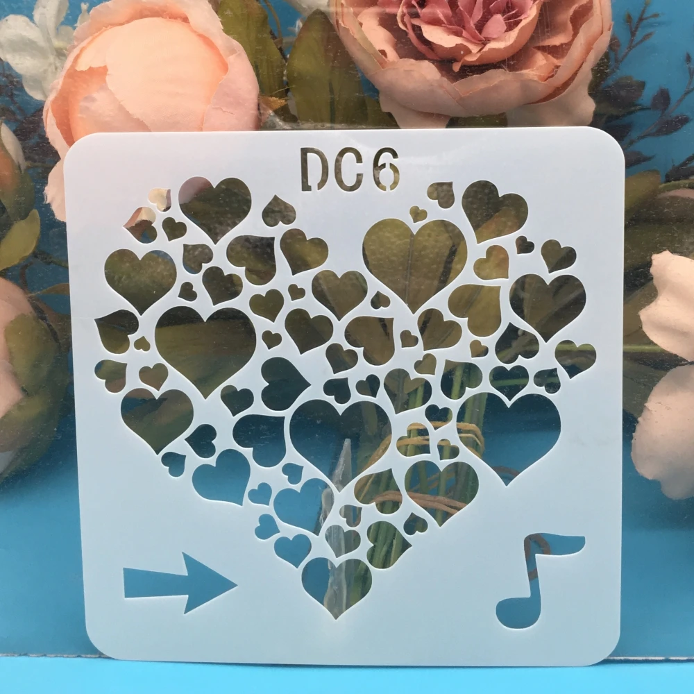 

13cm Music Note Love Heart DIY Craft Layering Stencils Wall Paint Scrapbook Stamp Embossing Album Decorative Card Template