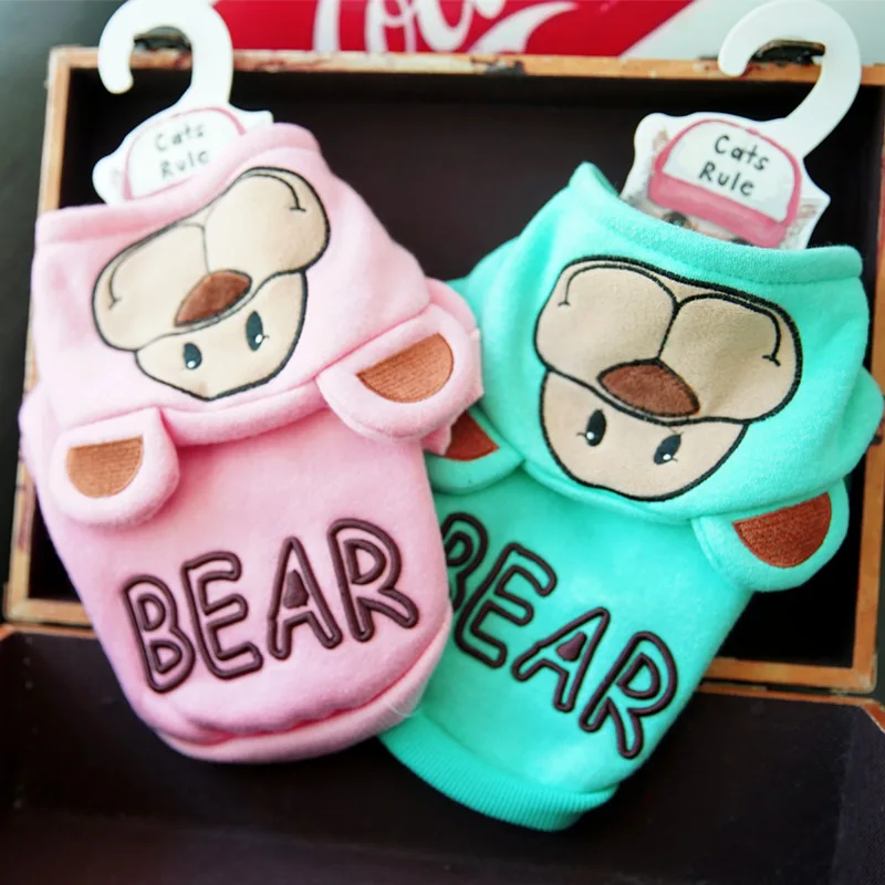 2 цвета зимняя одежда для домашних животных пальто медведя Одежда толстовки