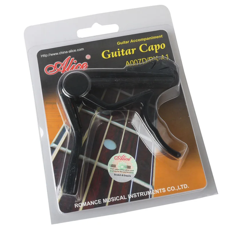 Алиса каподастр черный гитара капо для акустическая / классическая Cappo на Guitarra с