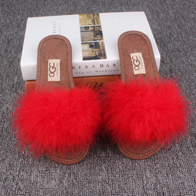 Летние женские домашние шерстяные Мягкие плюшевые тапочки FAYUEKEY с натуральным