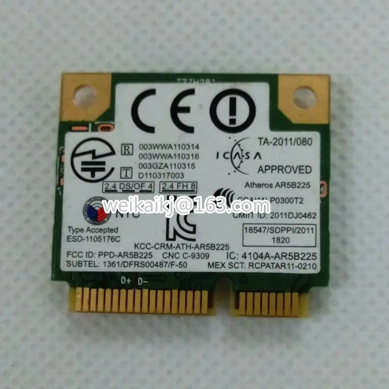 Wi-Fi беспроводная N и Bluetooth 4 0 комбинированная половинная мини PCI-E карта AR5B225 |