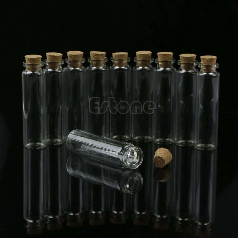 

20pcs 20mL Mini Small Tiny Clear Cork Stopper Glass Bottles Vials Wholesale