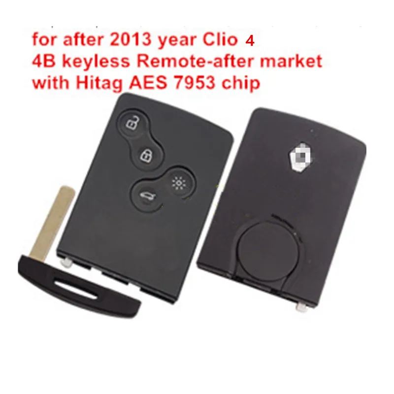 Smart car key 4 button keyless Remote hitag AES pcf7953 chip 434mhz for renault Clio after 2013 | Автомобили и мотоциклы