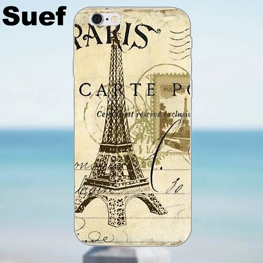 Мягкий чехол для телефона iPhone X 4 4S 5 5S 5C SE 6 6S 7 8 Plus Galaxy J1 J3 J5 J7 A3 A5 2016 2017 винтажный La Tour