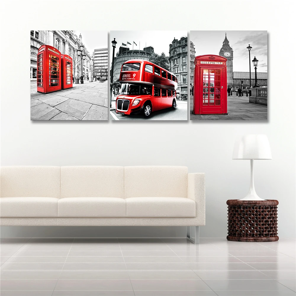 3 шт. Настенная картина Биг Бен Лондон|print on canvas|canvas painting3 piece |
