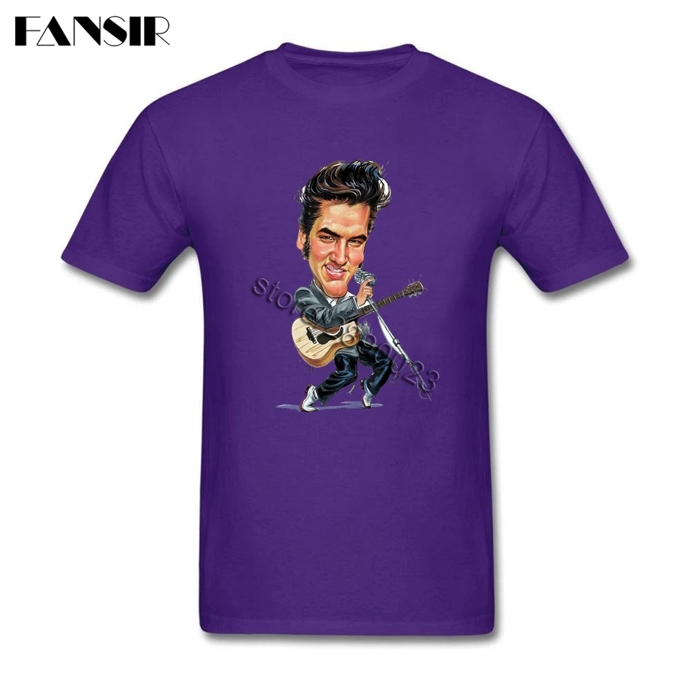 Fashion Elvis Presley Tshirt Homme Short Sleeve Organic Cotton Men Shirt Streetwear Big Size | Мужская одежда