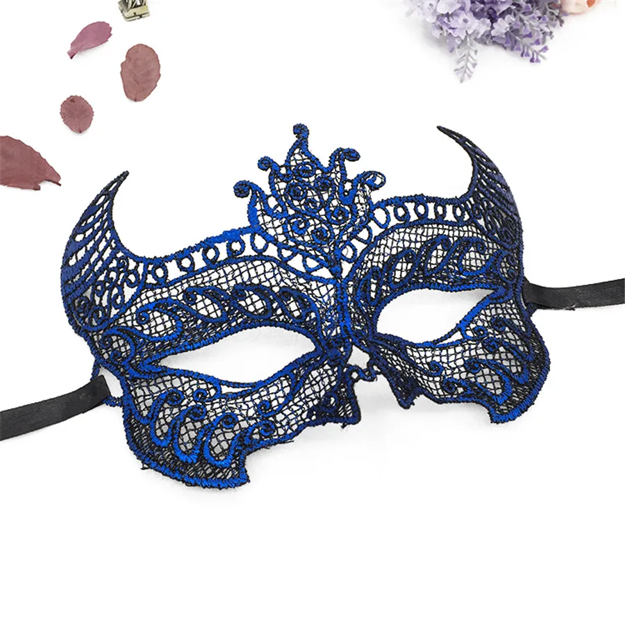 PF бык рогом кружева маска многоцветный вырез маски для глаз Хэллоуина