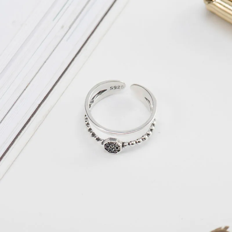 BUDONG Горячая распродажа 100% 925 Серебряное стопка кольцо с двойным круглым слоем для женщин Аутентичное колье для украшений XURT263 на.
