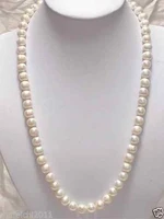 hot selling beautiful 8 9mm white akoya cultured pearl necklace 25 bride jewelry free shipping