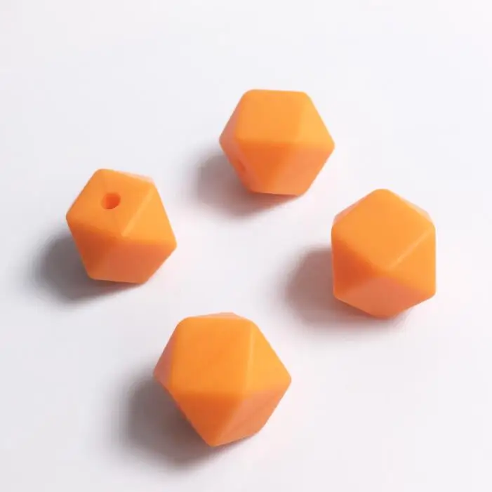 orange Новые мини геометрические шестигранные силиконовые бусины-сделай сам партия 100 шт шестигранные свободные отдельные силиконовые бусины без соединительной линии - Цвет: orange