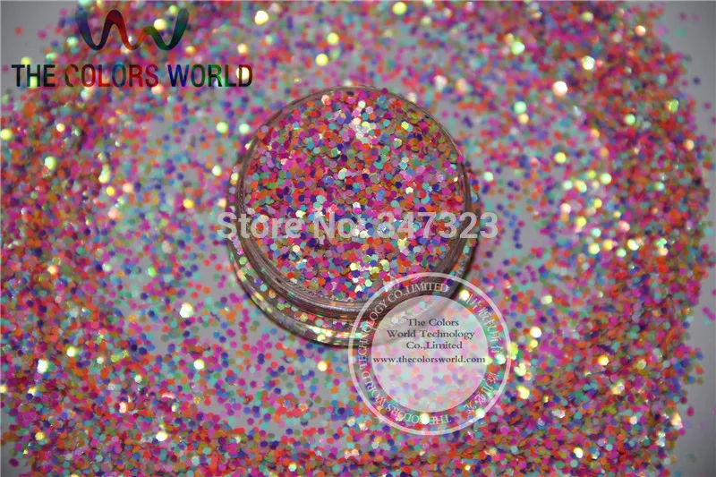Ar10-24 mix1 мм перламутровые Радуга Цвет Блеск шестигранной формы блеск для Дизайн ногтей и DIY принадлежности