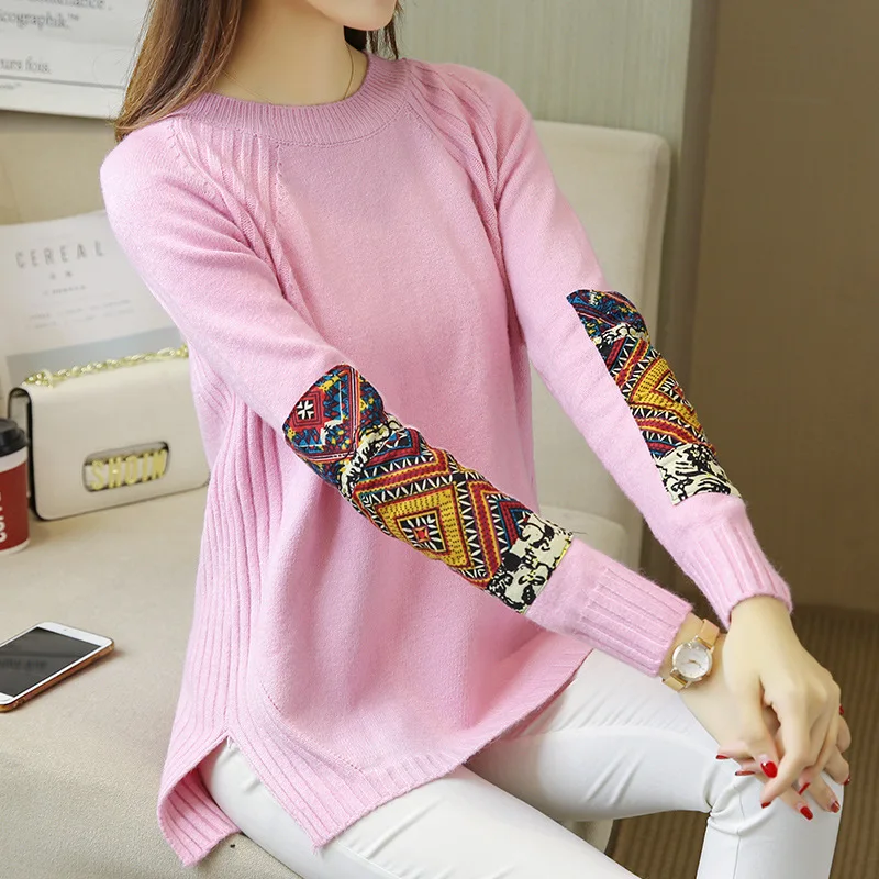 2018 Autumn winter women sweaters and pullovers korean long sleeve casual sweater for solid knitted jumpers mujer | Женская одежда