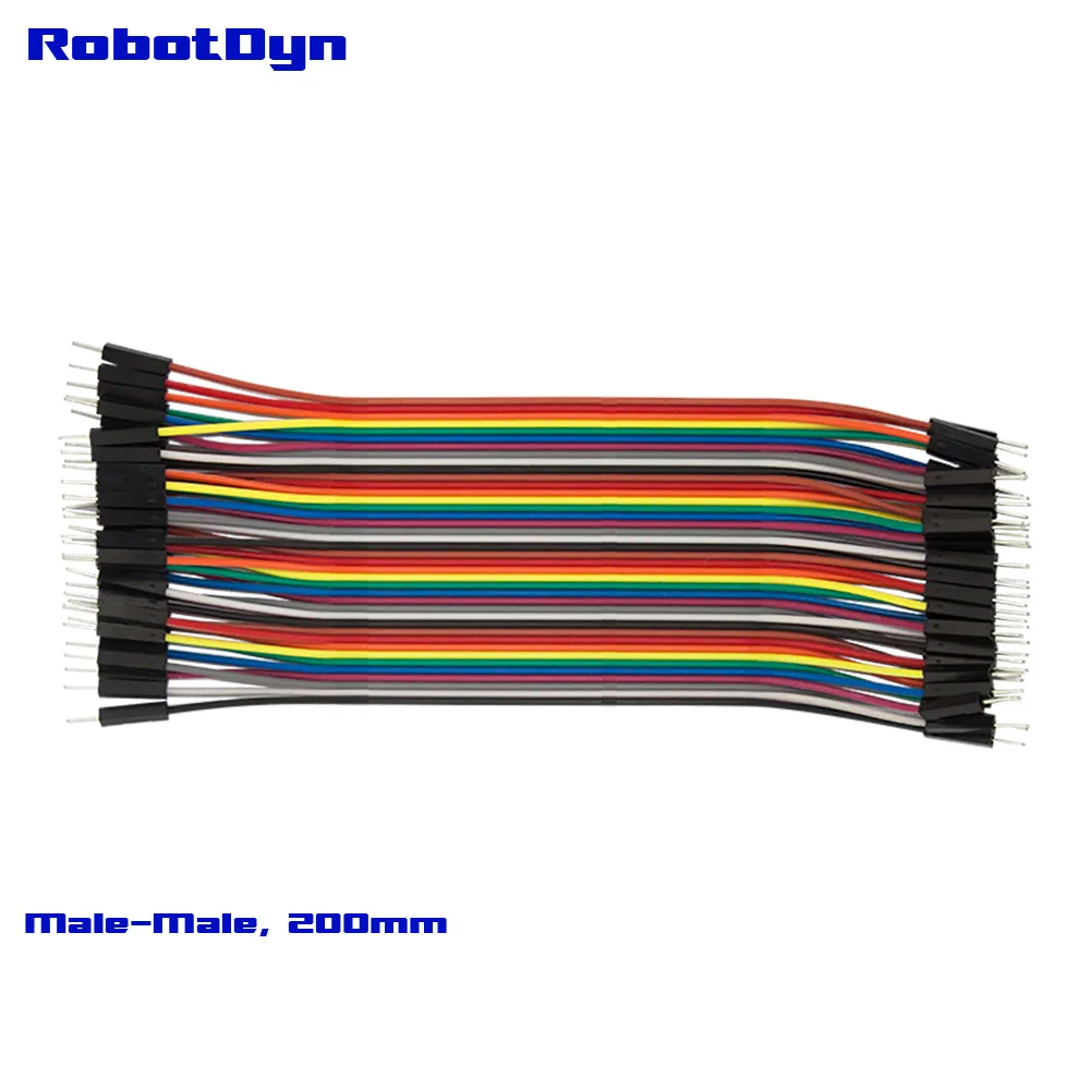 Перемычка Dupont wire 8 дюймов (200 мм) штекер (M/M) 3x40L лента = 3 ленты. Всего 120 линейки.|jumper