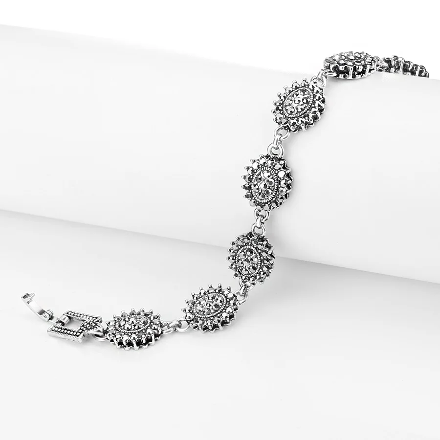 Женский этнический браслет Kinel браслеты серебристого цвета с кристаллами в