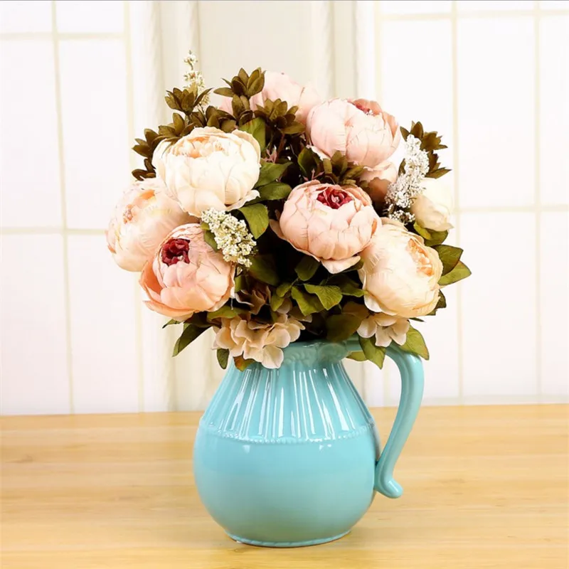Искусственные цветы винтажные европейские пионы искусственный Шелковый цветок