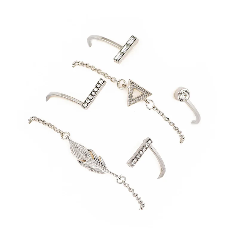 4 шт./компл. Мода Нерегулярные геометрический треугольники лист браслет набор для