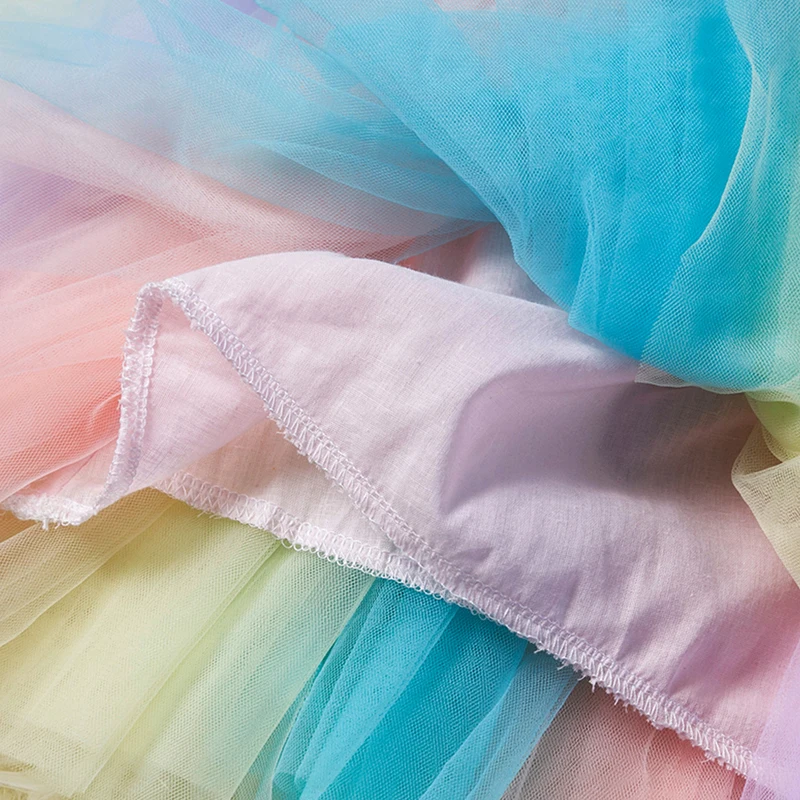Girls Dresses 2019 Girl Tutu Dress Rainbow Princess Party Toddler Baby Birthday Outfits Children Kids Clothes | Детская одежда и