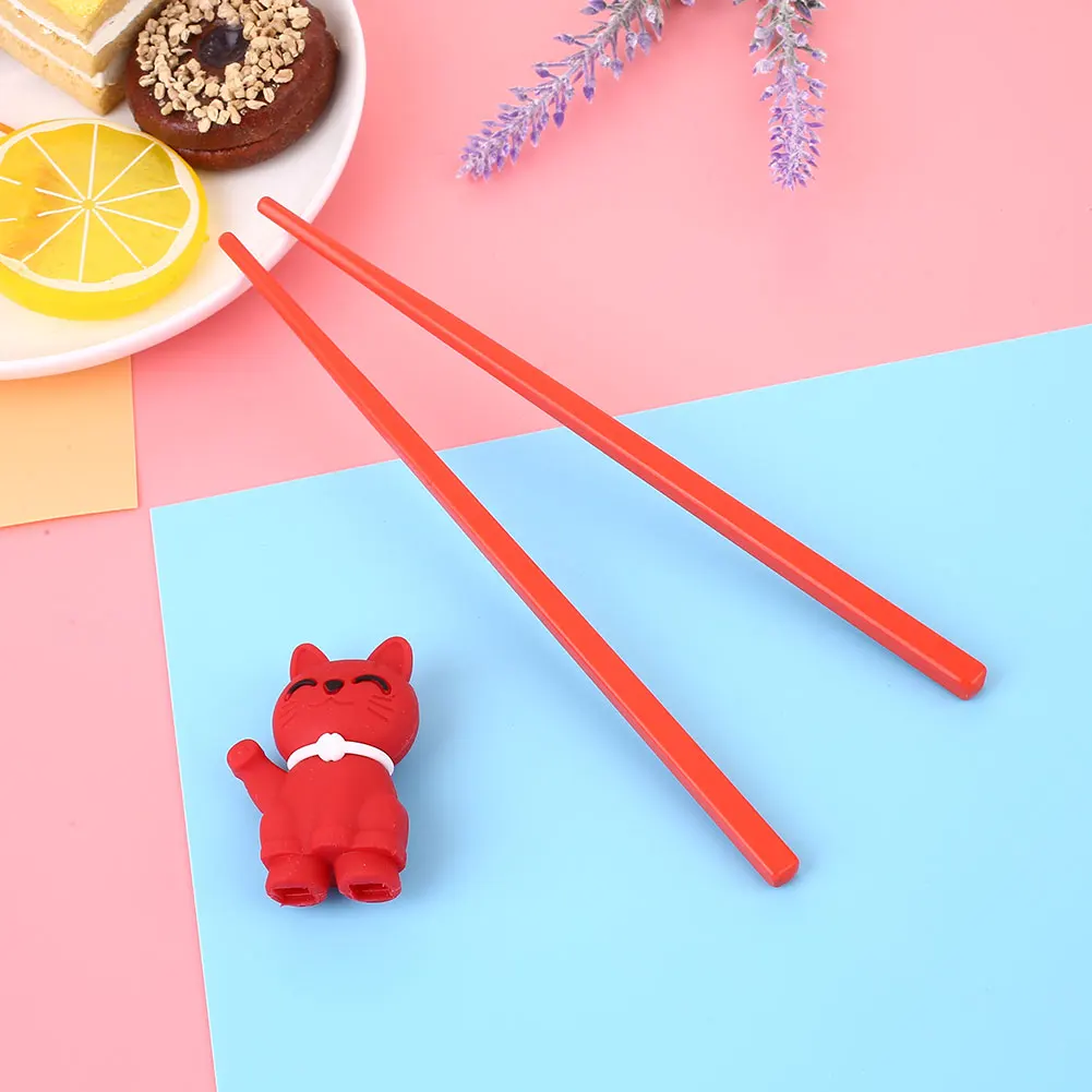 

1Pair Silicone Chopsticks For Kids Training Chopsticks Cute Cartoon Learning Chop Sticks Children Enlightenment Tableware Set