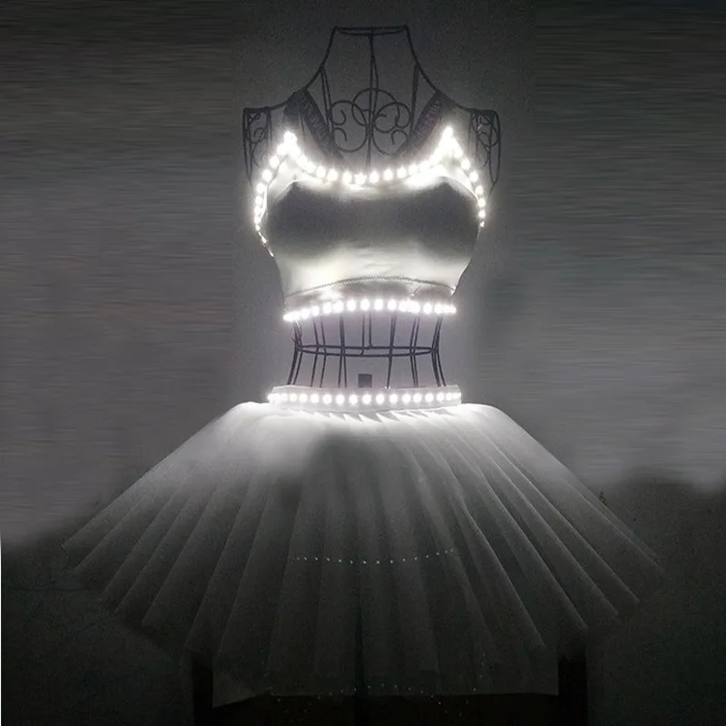 Светящееся балетное платье, Led, светящееся танцевальное платье, для сцены, профессиональная балетная юбка-пачка, одежда для балета, для детей
