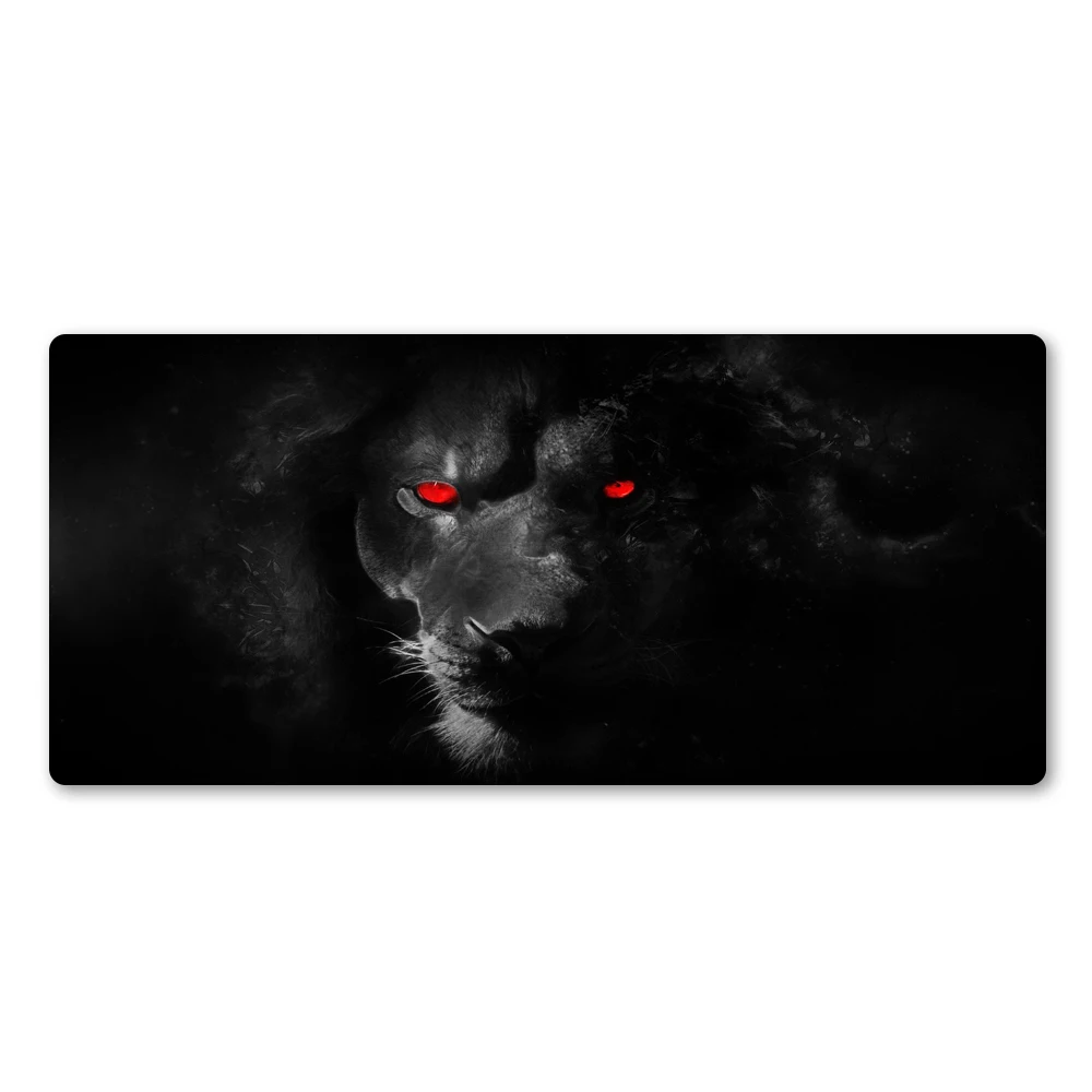 Супер классный черный коврик для мыши Red Eye Lion высококачественный большой с