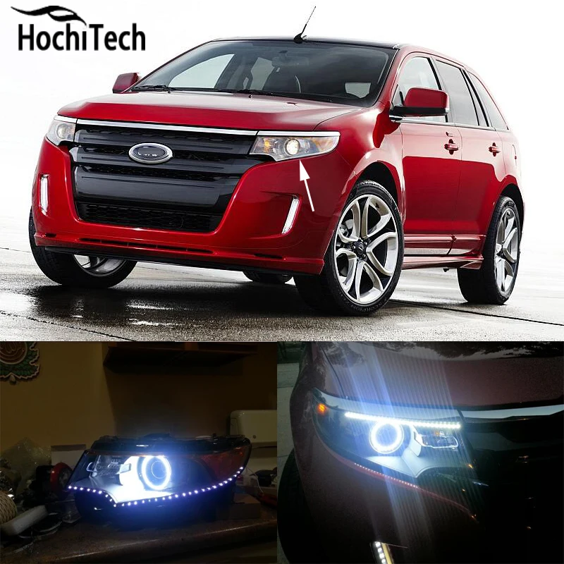 Для Ford Edge 2011 2012 RGB светодиодный головной фонарь кольца ангельские глаза демона с