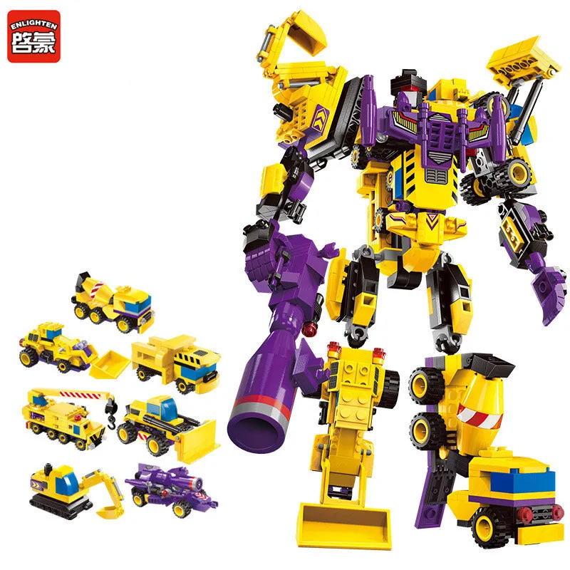 

Enlighten 7 in 1 Transformered Bricks Compatible Deformation Robot Model Building Blocks Sets Assembly Children Education toy