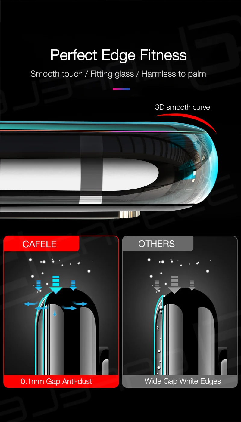 Cafele 9D полное покрытие экрана протектор Закаленное стекло для iPhone 11 pro max Защитное стекло для iPhone 11 pro max защита